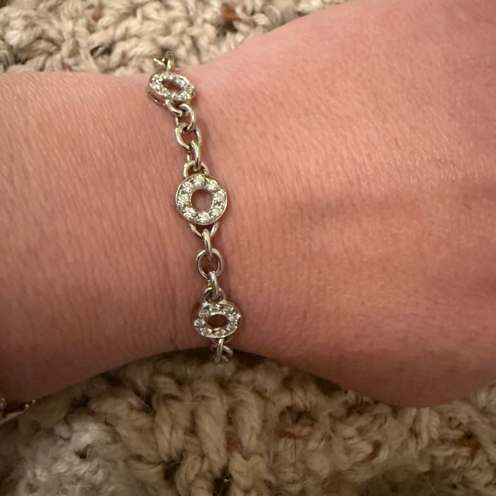 14k Gold & Diamond Bracelet 7”/11.6g